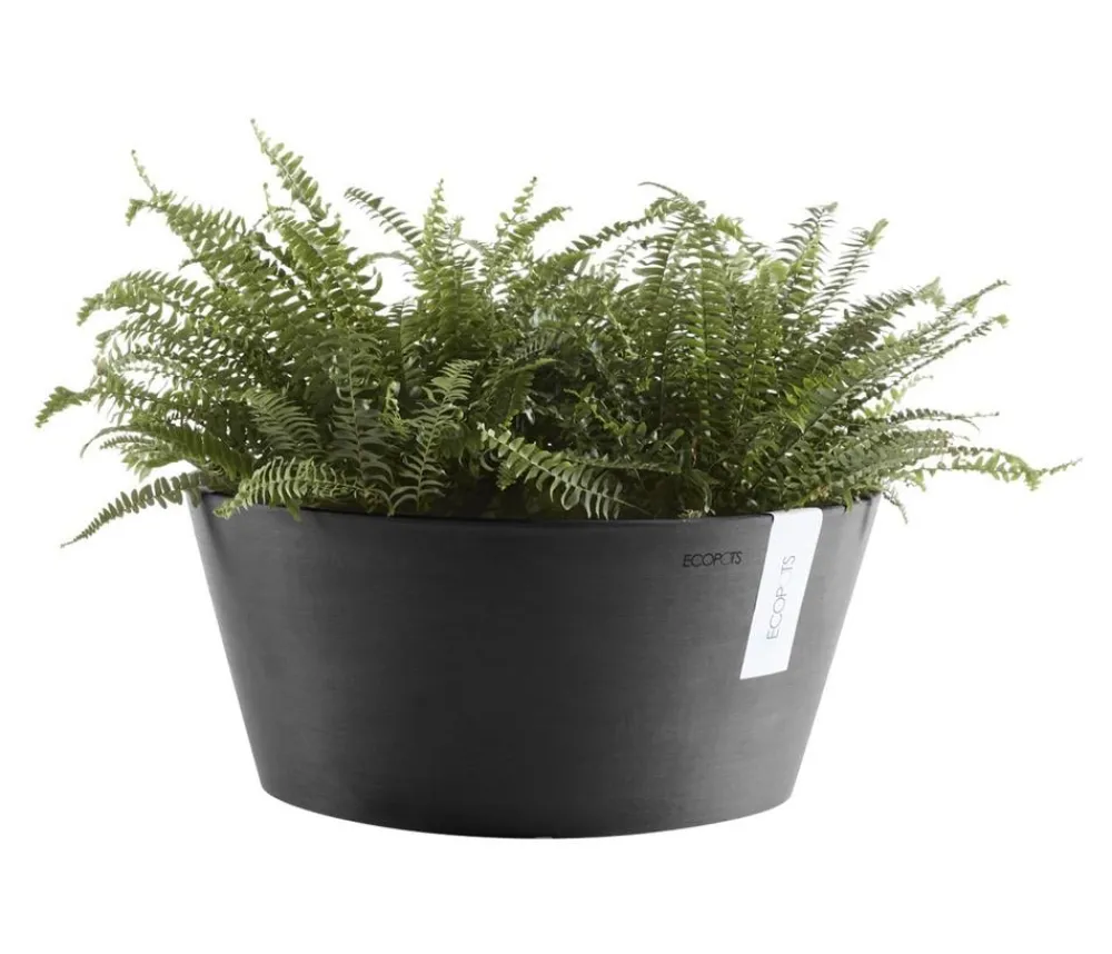 Ecopots Kunststoff-Topf Frankfurt, rund Dunkelgrau Outlet