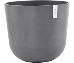 Ecopots Blumentöpfe & Übertöpfe - Kunststoff-Topf Oslo, rund Grau