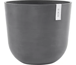 Ecopots Kunststoff-Topf Oslo, rund Grau Hot