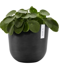 Ecopots Blumentöpfe & Übertöpfe - Kunststoff-Topf Oslo, rund Dunkelgrau