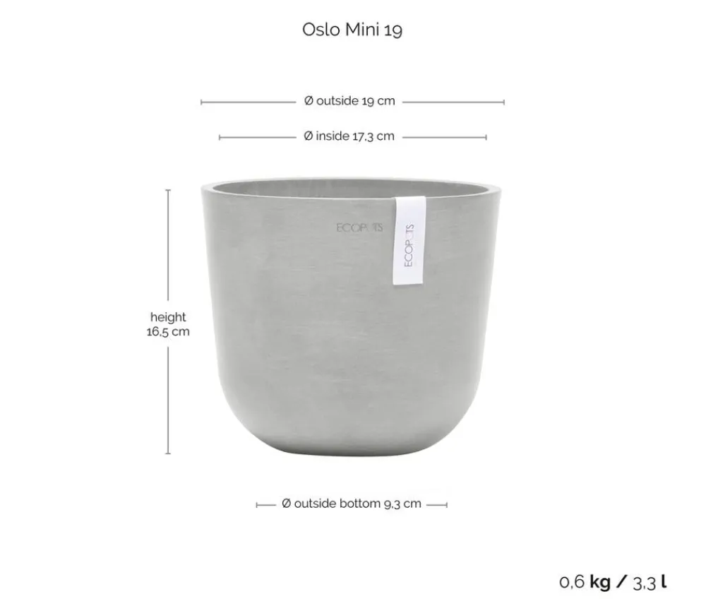 Ecopots Blumentöpfe & Übertöpfe > Kunststoff-Topf Oslo Mini, rund