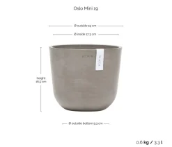 Ecopots Kunststoff-Topf Oslo Mini, rund Taupe Sale