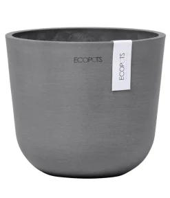 Ecopots Blumentöpfe & Übertöpfe - Kunststoff-Topf Oslo Mini, rund Dunkelgrau