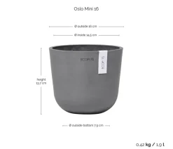 Ecopots Kunststoff-Topf Oslo Mini, rund Grau Online
