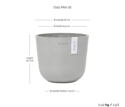 Ecopots Blumentöpfe & Übertöpfe - Kunststoff-Topf Oslo Mini, rund Hellgrau