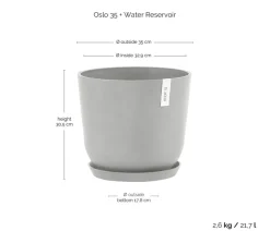 Ecopots Blumentöpfe & Übertöpfe > Kunststoff-Topf Oslo mit Wassersystem, rund