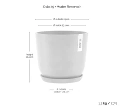 Ecopots Blumentöpfe & Übertöpfe > Kunststoff-Topf Oslo mit Wassersystem, rund