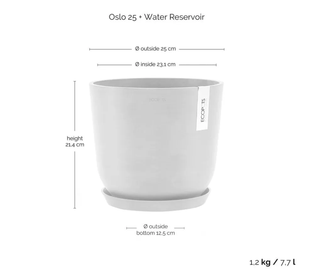 Ecopots Blumentöpfe & Übertöpfe > Kunststoff-Topf Oslo mit Wassersystem, rund