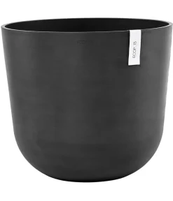 Ecopots Kunststoff-Topf Oslo mit Wassersystem, rund Dunkelgrau