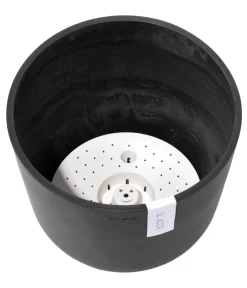 Ecopots Kunststoff-Topf Oslo mit Wassersystem, rund Dunkelgrau Clearance