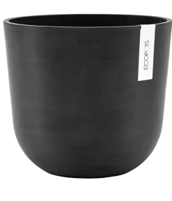 Ecopots Kunststoff-Topf Oslo mit Wassersystem, rund Dunkelgrau Clearance