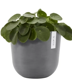 Ecopots Kunststoff-Topf Oslo mit Wassersystem, rund Grau Best