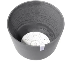 Ecopots Blumentöpfe & Übertöpfe - Kunststoff-Topf Oslo mit Wassersystem, rund Grau