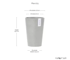 Ecopots Kunststoff-Topf Pisa Hellgrau Sale