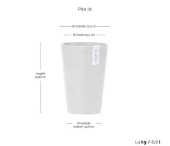 Ecopots Blumentöpfe & Übertöpfe - Kunststoff-Topf Pisa Weiß