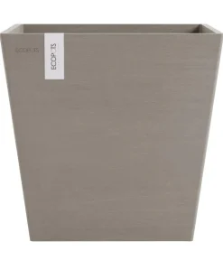 Ecopots Kunststoff-Topf Rotterdam mit Wassersystem, quadratisch Taupe Online