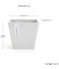 Ecopots Blumentöpfe & Übertöpfe > Kunststoff-Topf Rotterdam, quadratisch