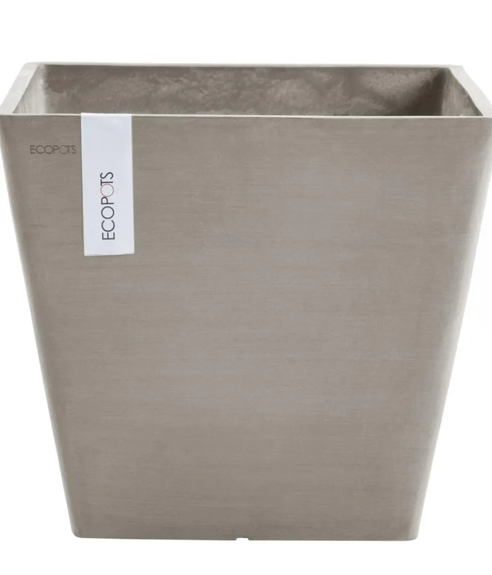 Ecopots Kunststoff-Topf Rotterdam, quadratisch Taupe Outlet