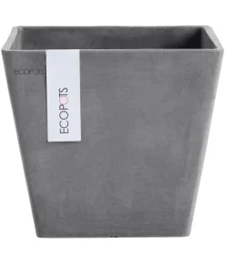 Ecopots Kunststoff-Topf Rotterdam, quadratisch Grau Sale