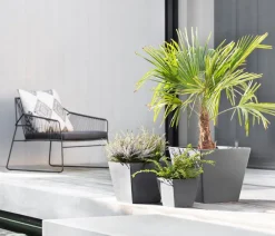 Ecopots Kunststoff-Topf Rotterdam, quadratisch Grau Sale