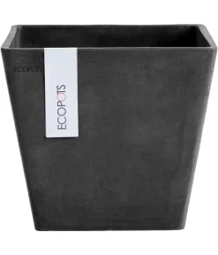 Ecopots Kunststoff-Topf Rotterdam, quadratisch Dunkelgrau Sale
