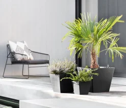 Ecopots Kunststoff-Topf Rotterdam, quadratisch Dunkelgrau Sale
