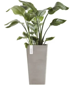 Ecopots Kunststoff-Topf Rotterdam Hoch, quadratisch Taupe Best