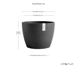 Ecopots Blumentöpfe & Übertöpfe > Kunststoff-Topf Stockholm, rund