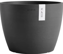 Ecopots Kunststoff-Topf Stockholm, rund Dunkelgrau Clearance