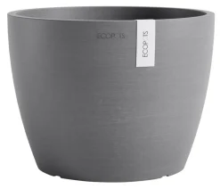 Ecopots Blumentöpfe & Übertöpfe - Kunststoff-Topf Stockholm, rund Grau