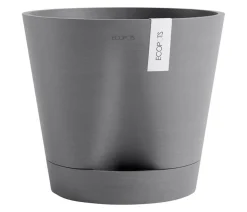 Ecopots Blumentöpfe & Übertöpfe - Kunststoff-Topf Venice 2, rund Grau