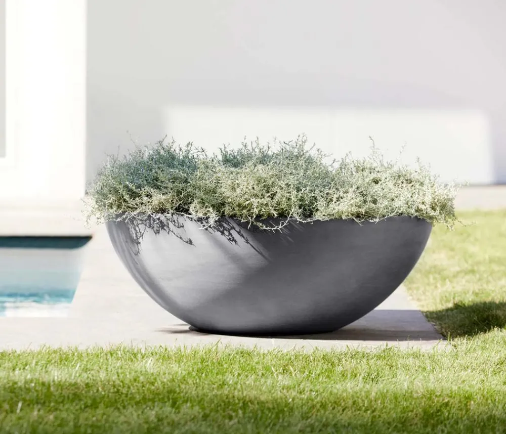 Ecopots Pflanzkübel & Blumenkästen - Kunststoff-Topf Vienna, oval Grau