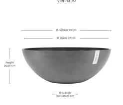 Ecopots Pflanzkübel & Blumenkästen - Kunststoff-Topf Vienna, oval Grau