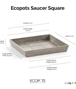 Ecopots Blumentopf Untersetzer > Kunststoff-Untersetzer Rotterdam, quadratisch