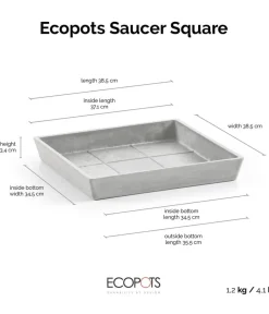 Ecopots Blumentopf Untersetzer > Kunststoff-Untersetzer Rotterdam, quadratisch