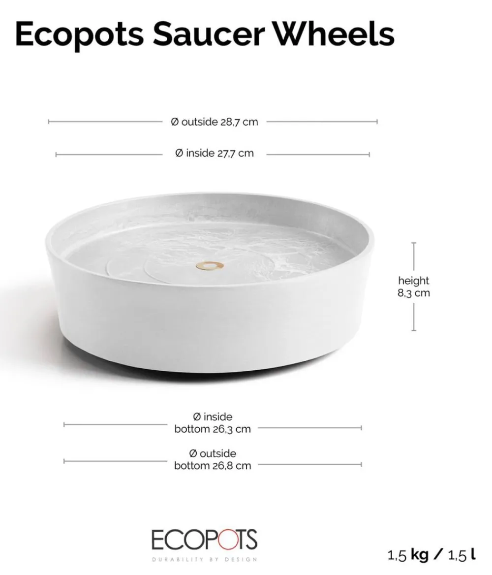 Ecopots Blumentopf Untersetzer > Kunststoff-Untersetzer Amsterdam, rund, mit Rollen