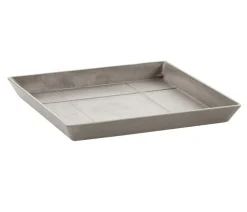 Ecopots Kunststoff-Untersetzer Rotterdam, quadratisch Taupe