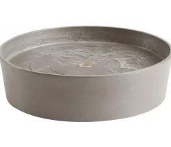Ecopots Blumentopf Untersetzer - Kunststoff-Untersetzer, rund Taupe