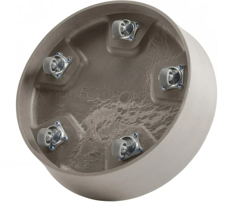 Ecopots Kunststoff-Untersetzer Amsterdam, rund, mit Rollen Taupe Best