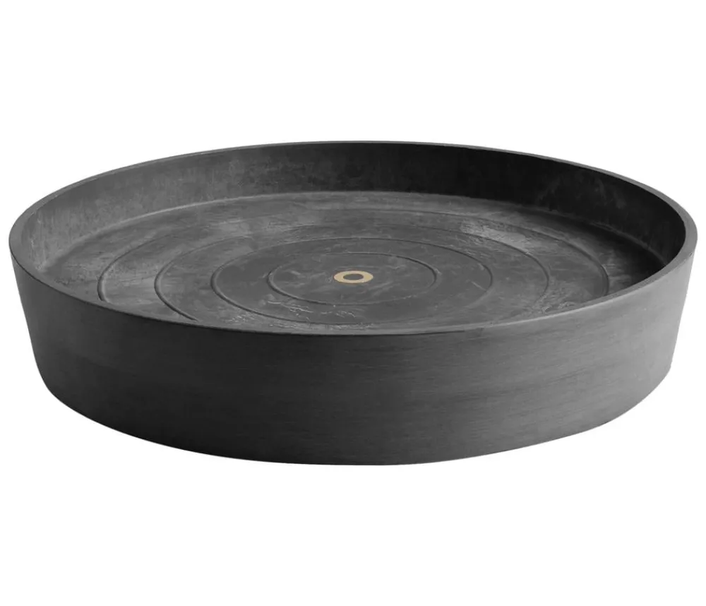 Ecopots Blumentopf Untersetzer - Kunststoff-Untersetzer Amsterdam, rund, mit Rollen Dunkelgrau