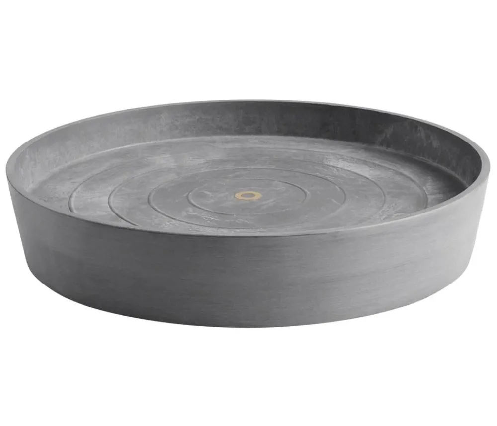 Ecopots Blumentopf Untersetzer - Kunststoff-Untersetzer Amsterdam, rund, mit Rollen Grau