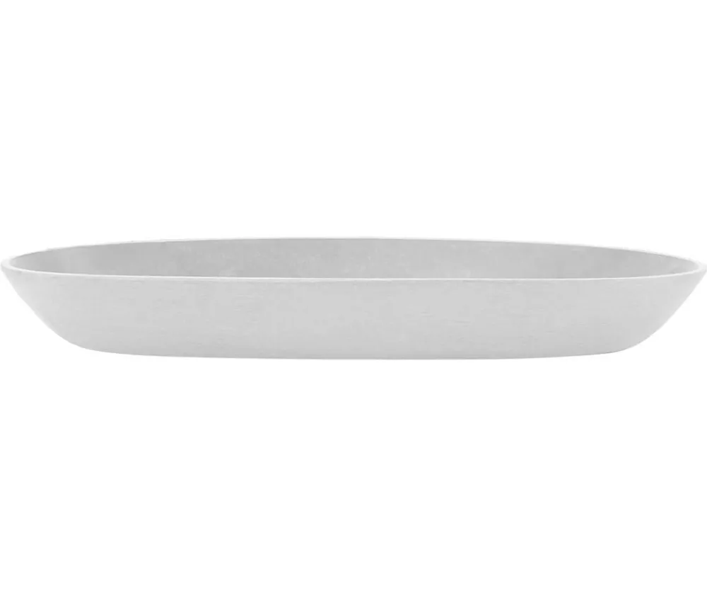 Ecopots Blumentopf Untersetzer - Kunststoff-Untersetzer Sofia lang, oval Weiß