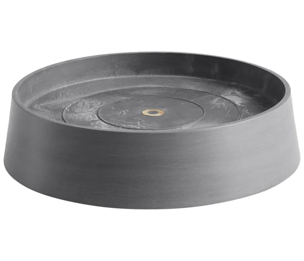 Ecopots Kunststoff-Untersetzer Oslo, rund, mit Rollen Grau Discount