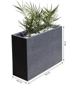 EDA Pflanzkübel & Blumenkästen > Kunststoff-Kasten Graphit, gerillt, rechteckig,