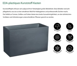 EDA Kunststoff-Kasten Graphit, gerillt, rechteckig, Anthrazit Sale
