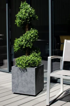 EDA Blumentöpfe & Übertöpfe - Kunststoff-Pflanztopf Basalt Up, , Anthrazit