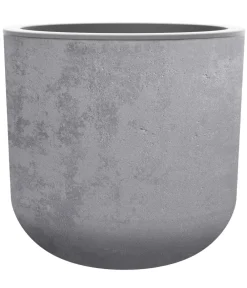 EDA Pflanzkübel & Blumenkästen - Kunststoff-Topf Basalt Up, rund Grau
