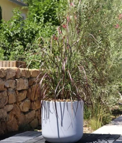 EDA Pflanzkübel & Blumenkästen - Kunststoff-Topf Basalt Up, rund Grau