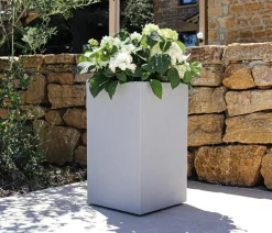 EDA Pflanzkübel & Blumenkästen > Kunststoff-Topf Basalt Up, quadratisch, ca. B30/H50/T30 cm