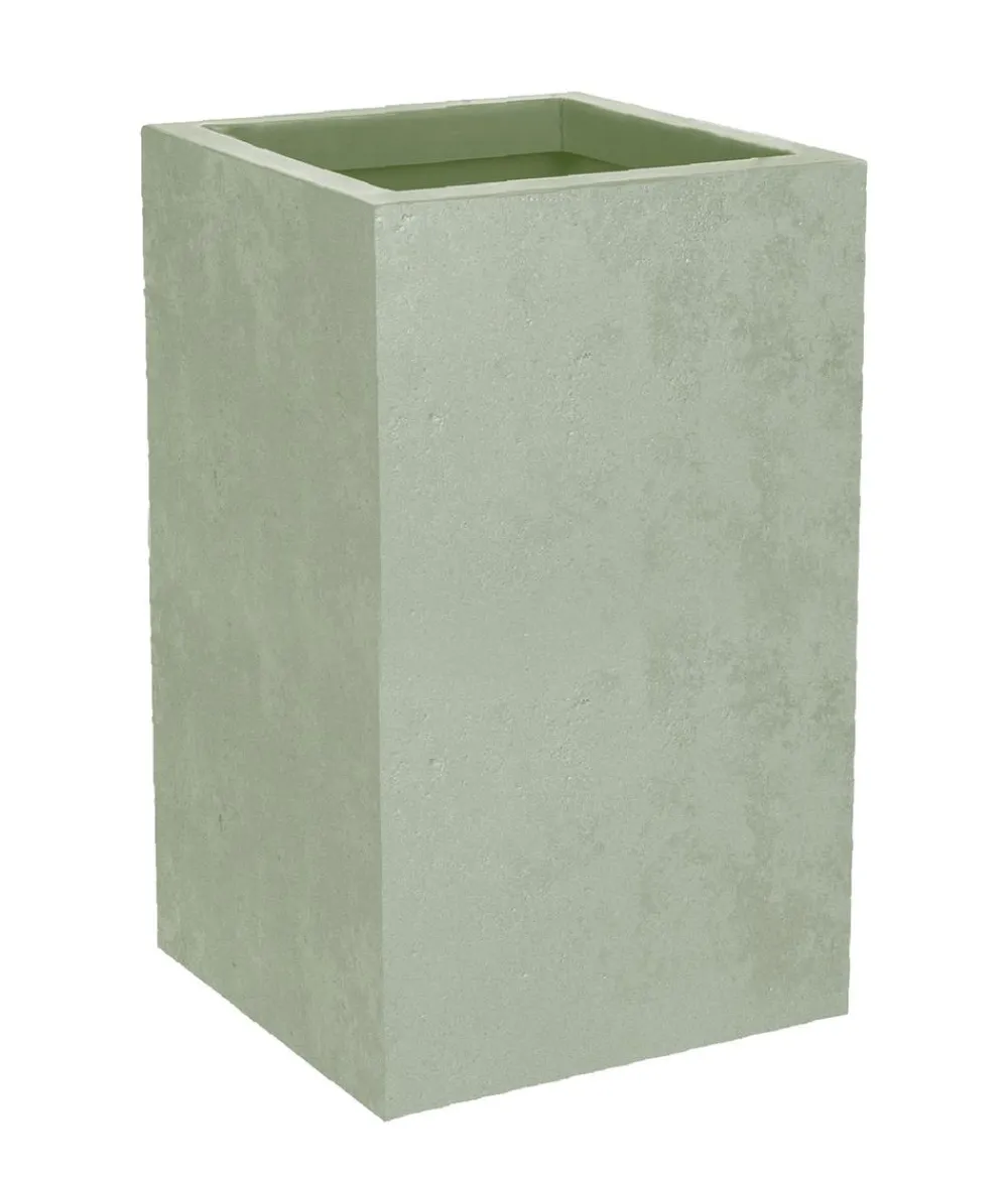 EDA Pflanzkübel & Blumenkästen - Kunststoff-Topf Basalt Up, quadratisch, ca. B30/H50/T30 cm Grün